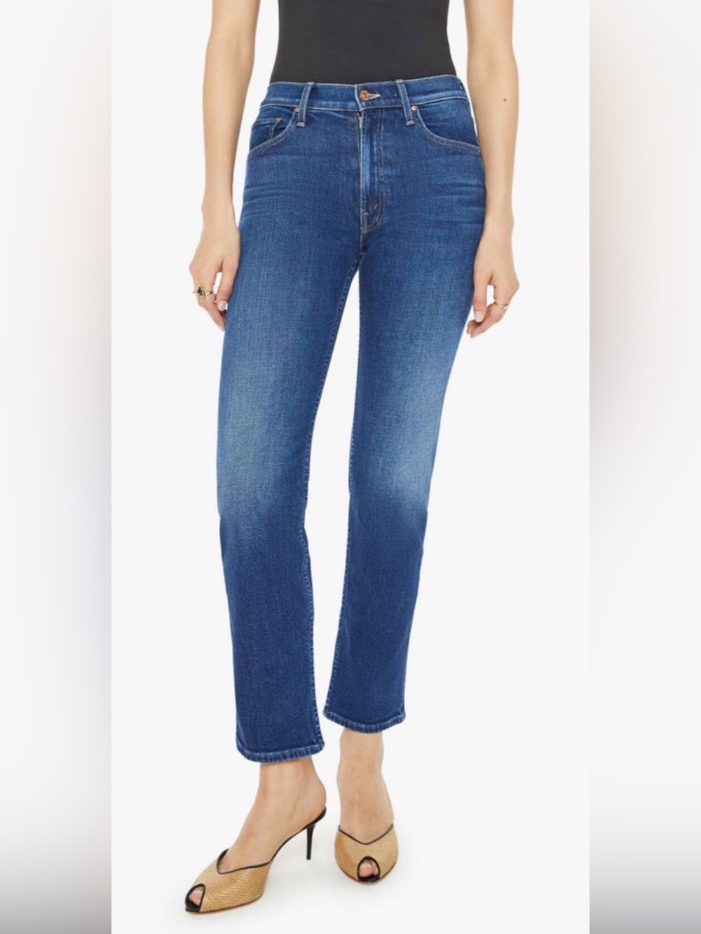 MOTHER mid rise rider flood jeans 26